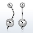 bngh 316l steel belly banana w 8 5mm plain steel ball w hook