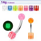 bngldi piercing ombligo acero quirurgico bola brilla oscuridad 5mm dado brilla oscuridad 5mm distribuidor mayorista