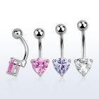 bnhtz piercing ombligo acero quirurgico zirconia corazon 7mm distribuidor