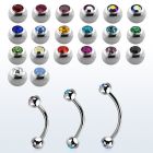 bnjb3xs banana ceja acero quirurgico bolas 3mm joya bisel mayorista