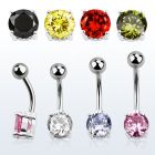 bnrdz piercing ombligo acero quirurgico zirconia redonda 7mm venta