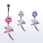 bnrz103 piercing ombligo acero quirurgico zirconia 8mm colgante hada alas zirconia 38 10mm venta