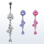 bnrz312 piercing ombligo acero quirurgico zirconia 8mm colgante pera zirconia 38 10mm mayorista