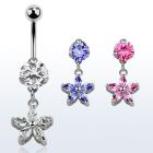 bnrz319 piercing ombligo acero quirurgico zirconia 8mm colgante flor petalos zirconia 38 10mm venta