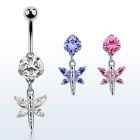 bnrz349 piercing ombligo acero quirurgico zirconia 8mm colgante libelula alas zirconia 38 10mm distribuidor