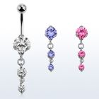 bnrz351 piercing ombligo acero quirurgico zirconia 8mm colgante zirconia redonda 38 10mm distribuidor