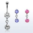 bnrz372 piercing ombligo acero quirurgico zirconia 8mm colgante zirconita redonda 38 10mm mayorista