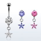 bnrz413 piercing ombligo acero quirurgico zirconia 8mm colgante flor zirconia plata 38 10mm venta