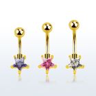 bntstz piercing ombligo acero 316l anodizado zirconia 7mm estrella oro venta