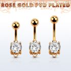 bnttczh banana ombligo acero quirurgico oro rosa zirconia redonda 7mm aro colgantes el engaste esta hecho laton oro rosa al por mayor