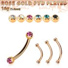 bnttjb25 rose gold plated steel eyebrow banana w 2.5mm jewel ball