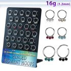 board w steel hinged segment rings 16g w mix crystals