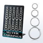 br310 display 60 pares aros oreja tubo agujero plata esterlina 925 lisa mayorista