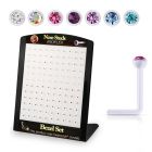 brac22 display 120 piercing nariz l bio flexible redonda 2mm cristal swarovski bisel distribuidor mayorista