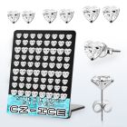 brczht silver ear stud with 6 8mm prong set heart cz stone