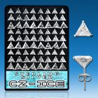 brcztr silver ear stud with clear prong set triangle cz stones