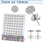 brerfr2 316l steel earring with clear ferido glued crystal