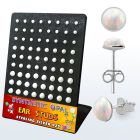 brevo1 display 36 pares piercings oreja plata esterlina opalo 3 5mm color blanco claro al por mayor