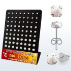 brevpo1 display 36 pares piercings oreja plata esterlina opalo 3 5mm color blanco claro distribuidor mayorista