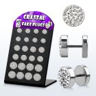 bripf5 display 24 plugs falsos acero quirurgico multi cristal claros ferido distribuidor