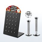 brlbfc 316l steel internal threading labret w flat crystal top