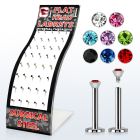 brmlb5 display 40 labrets acero quirurgico rosca interna cristal 2 5mm 8mm mayorista
