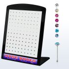 brnbm6 display w 120 silver nose bone w 1.5mm mixed crystal top