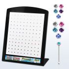 brnbpmm silver nose bone with prong assorted colored crystal top