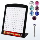 brnbs20m display 120 piercings nariz hueso acero 316l cristal redondo 2mm distribuidor mayorista