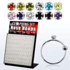 brnhmx11 display 96 aros nariz plata 925 0 6mm bola cierre zirconia redonda 2mm 8mm 10mm distribuidor