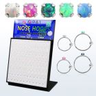 brnhmx24 board w silver nose hoop w 1.5m prong set synthetic opal