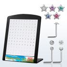 brnsmc3 board w silver nose studs w assorted shaped tops