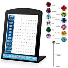 brnypbt display 120 piercing nariz doblar tu mismo plata esterlina 925 0 6mm cristal nacimiento 1 5mm distribuidor mayorista