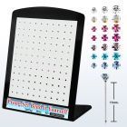 brnypmm7 board w unbend stud w prong set mix crystal