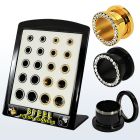 brpg148a board w pvd 316l flesh tunnel w crystal rim