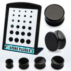 brpg195 display 24 plugs doble falre onix negra 6g 12 4mm 12mm al por mayor
