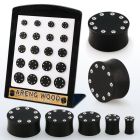 brpg207 display 20 plugs doble flare solido madera areng cristal borde mayorista