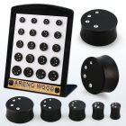 brpg209 al por mayor display 24 plugs doble flare pulida verde brillante 6g to 12 4mm  12mm distribuidor mayorista