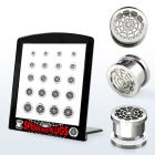 brpg91 display 20 plugs acero rosca logo telarana 6mm 14mm distribuidor mayorista