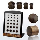 brpwn display with 24 pcs of sono wood double flared plug