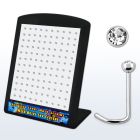 brs114 316l steel nose screw w bezel crystalized half ball top