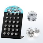 brsczg display 12 pares piercings oreja plata esterlina zirconia redondas claras 5mm 7mm mayorista
