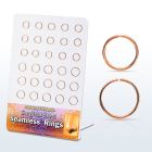 brsel10 board w 30 pcs rose gold plated 316l steel seamless ring