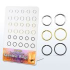 brsel11 display 30 aros continuos acero quirurgico pvd acero brillo espejo negro oro 8mm 10mm distribuidor mayorista