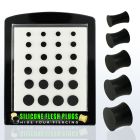 brsipg3 display 24 retainers plug silicona negra 4mm 12mm distribuidor