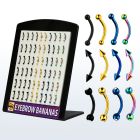 brte anodized 316l steel eyebrow banana w cone bezel ball