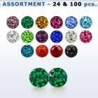 bulk w 4mm multi crystal ball 20g resin cover