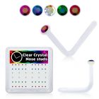 bxa20 clear acrylic nose stud with ab colored crystal top