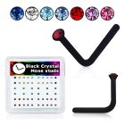 bxa4 caja piercing nariz l acrilico negro cristal redondo 1 5mm venta
