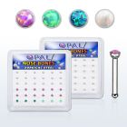 bxbop1 box w 316l steel nose bones w round synthetic opal top
